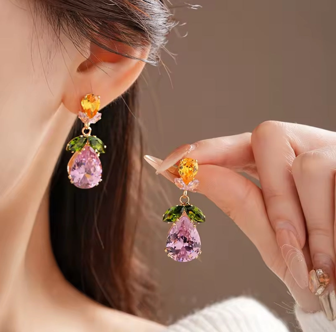 Multi-Color Gemstone Statement Necklace Set